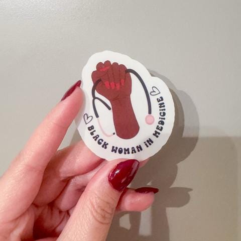 Black Woman in Medicine Vinyl Sticker