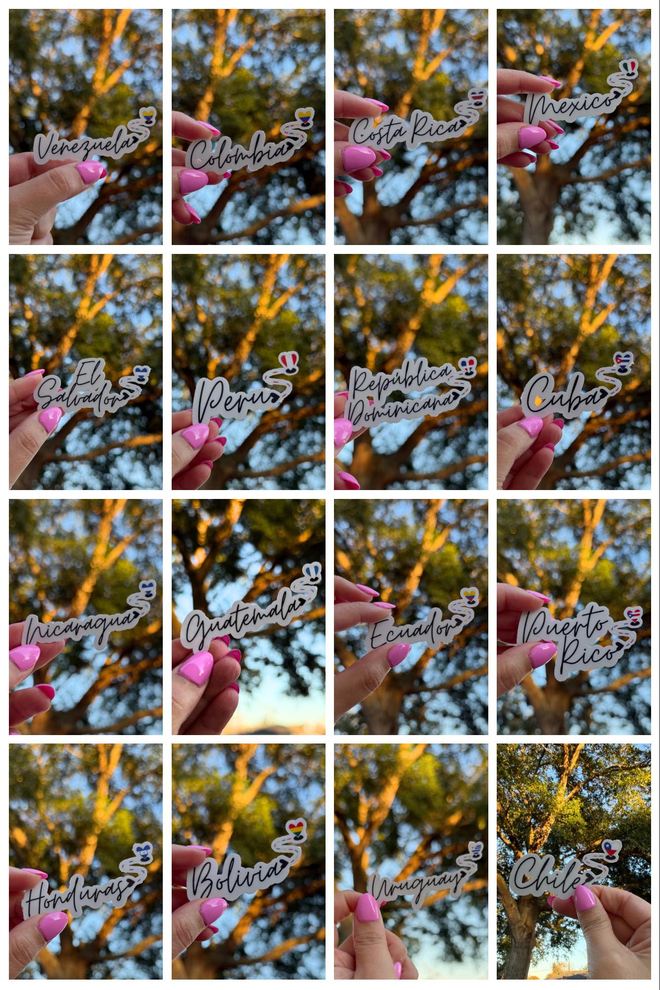 Minimalist Latino Country Flag Vinyl Sticker