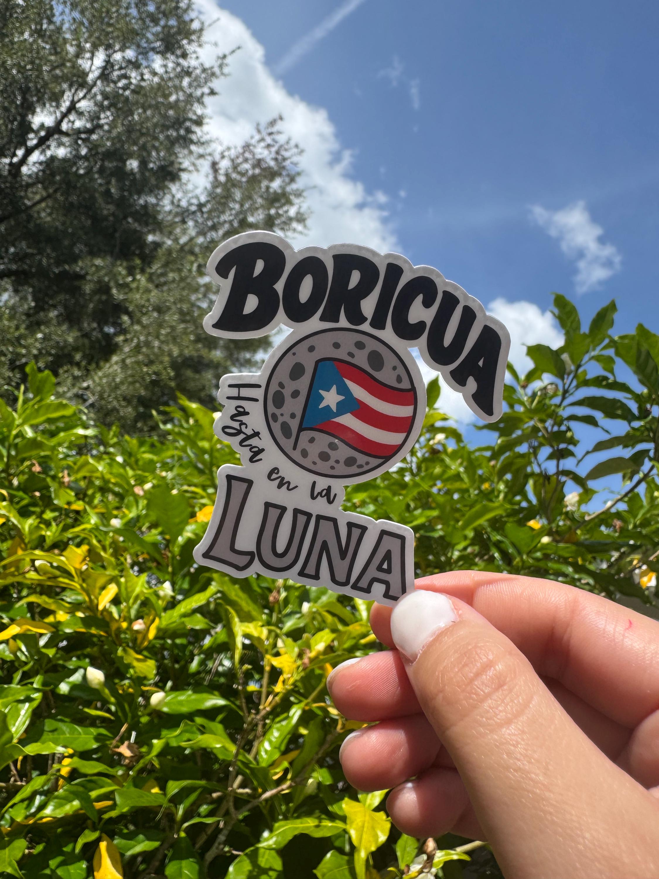 Boricua Even on the Moon Vinyl Sticker