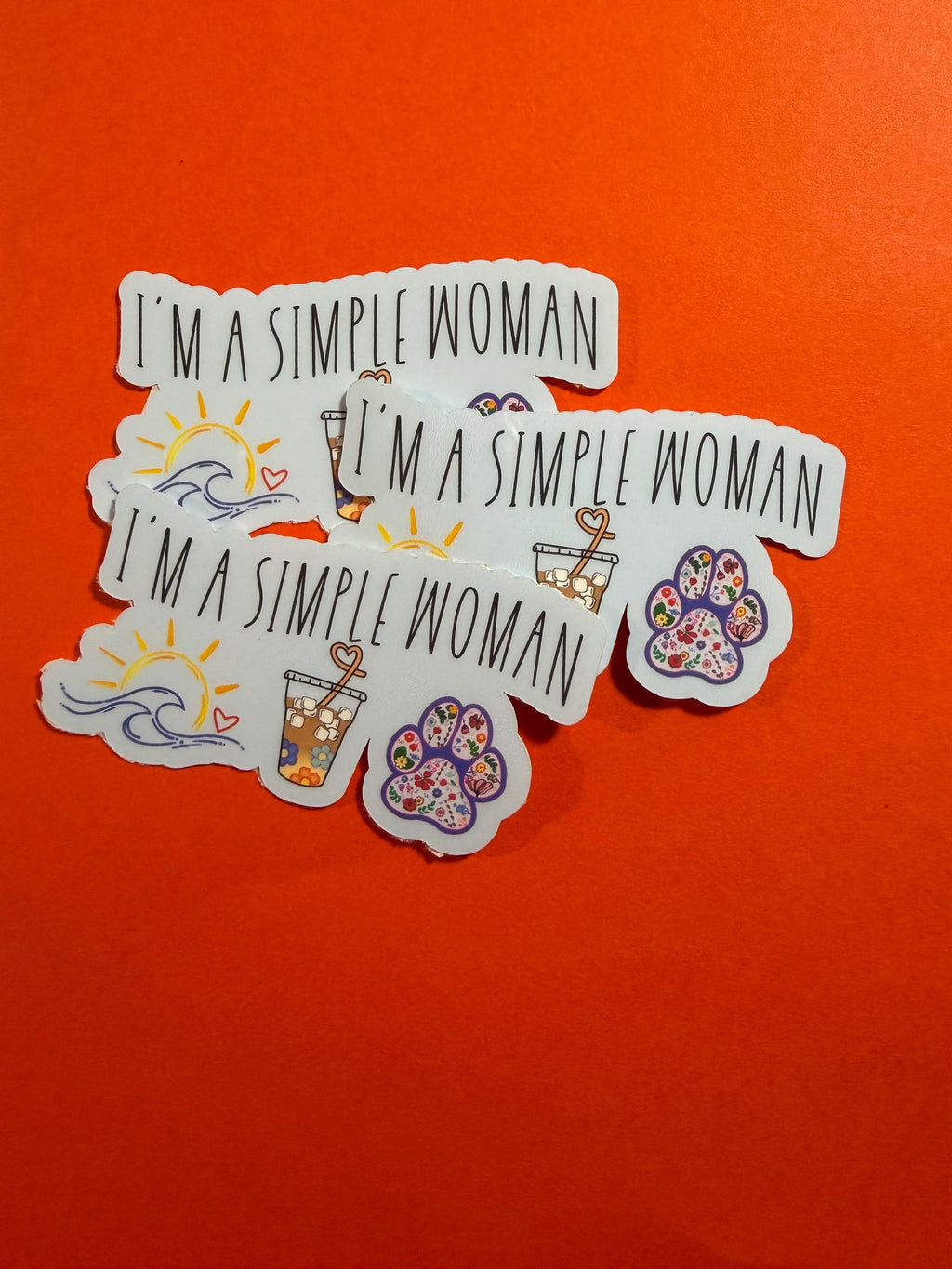 Simple Woman Coffee Dogs Beach Vinyl Sticker