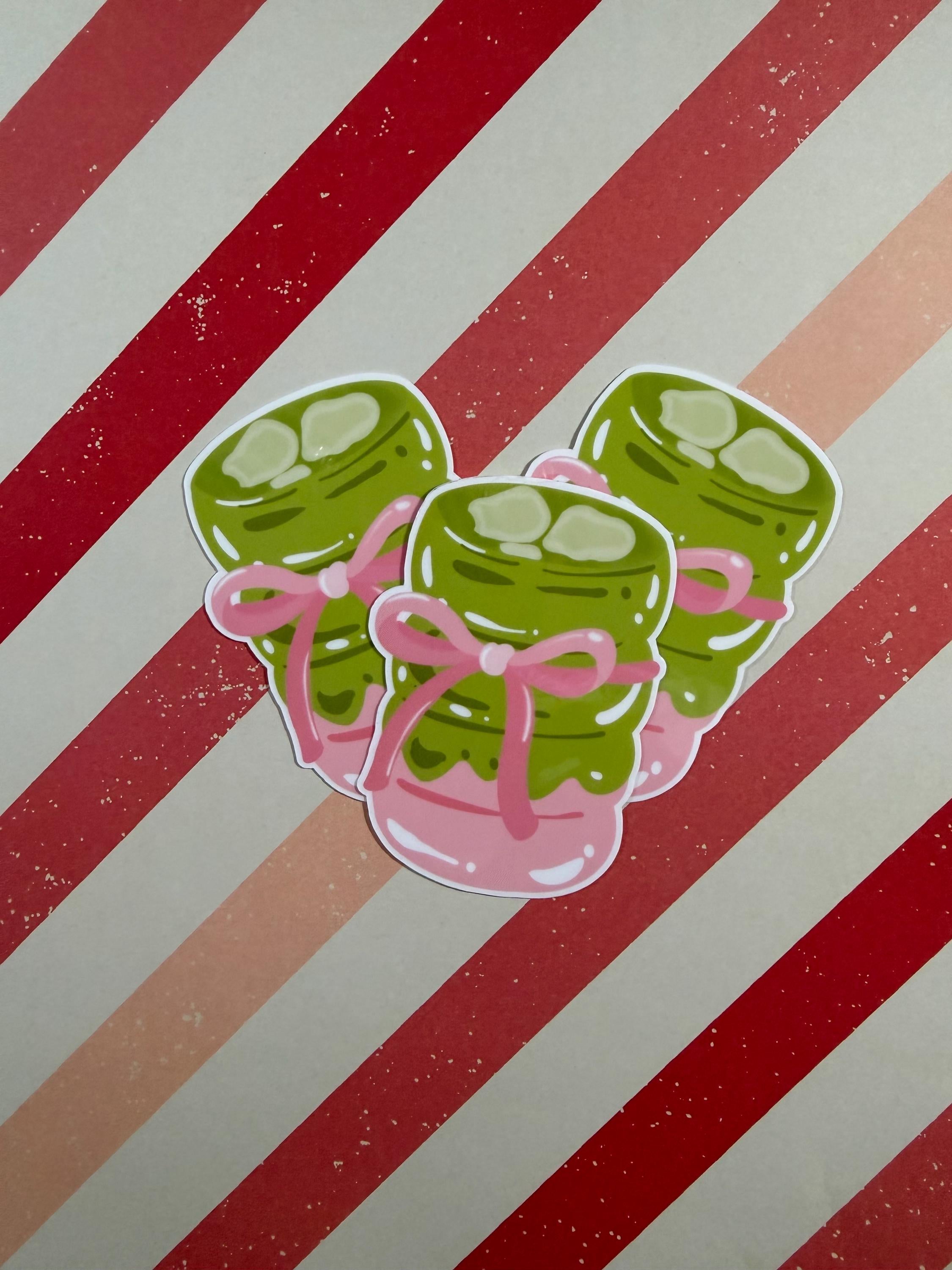 Cute Matcha Latte Aesthetic Vinyl Sticker
