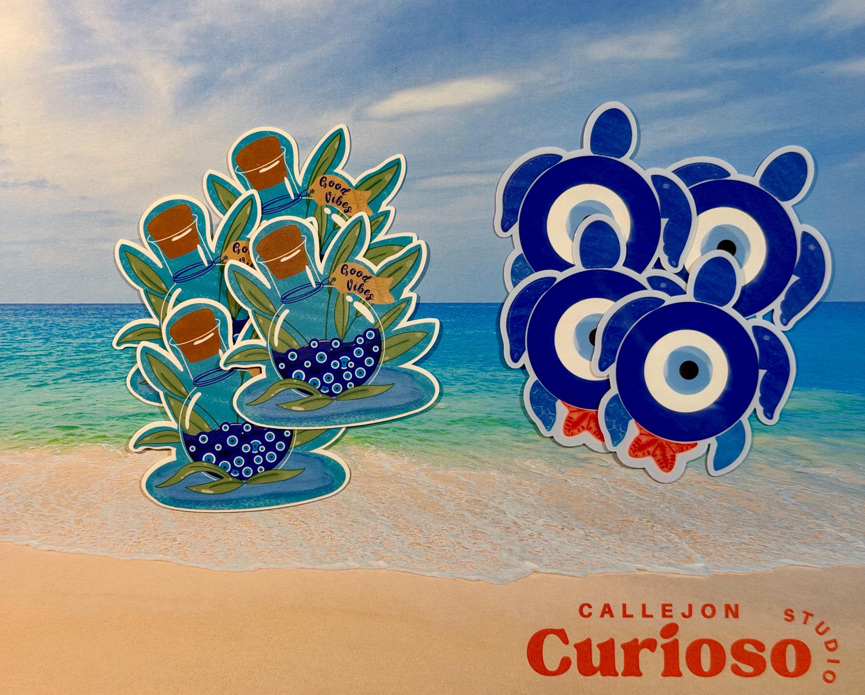 Evil Eye Beach Coastal Vinyl Sticker