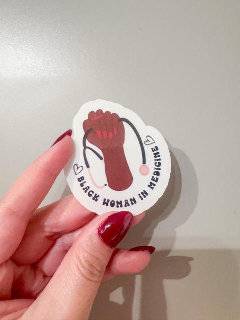 Black Woman in Medicine Vinyl Sticker