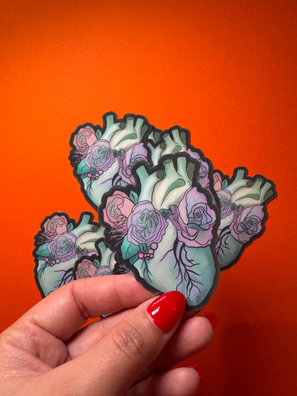 Medical Student Floral Anatomical Heart Vinyl Sticker