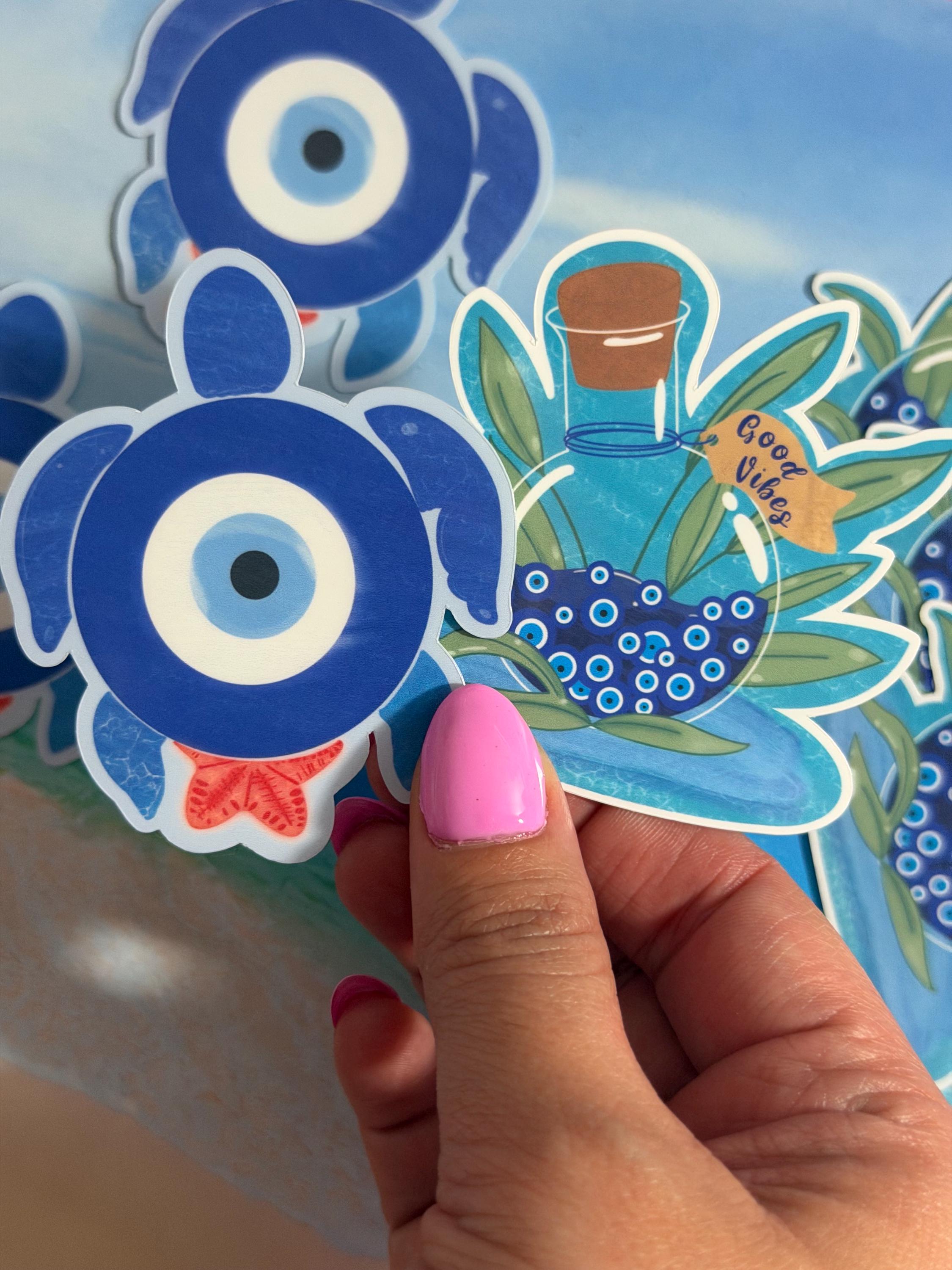 Evil Eye Beach Coastal Vinyl Sticker