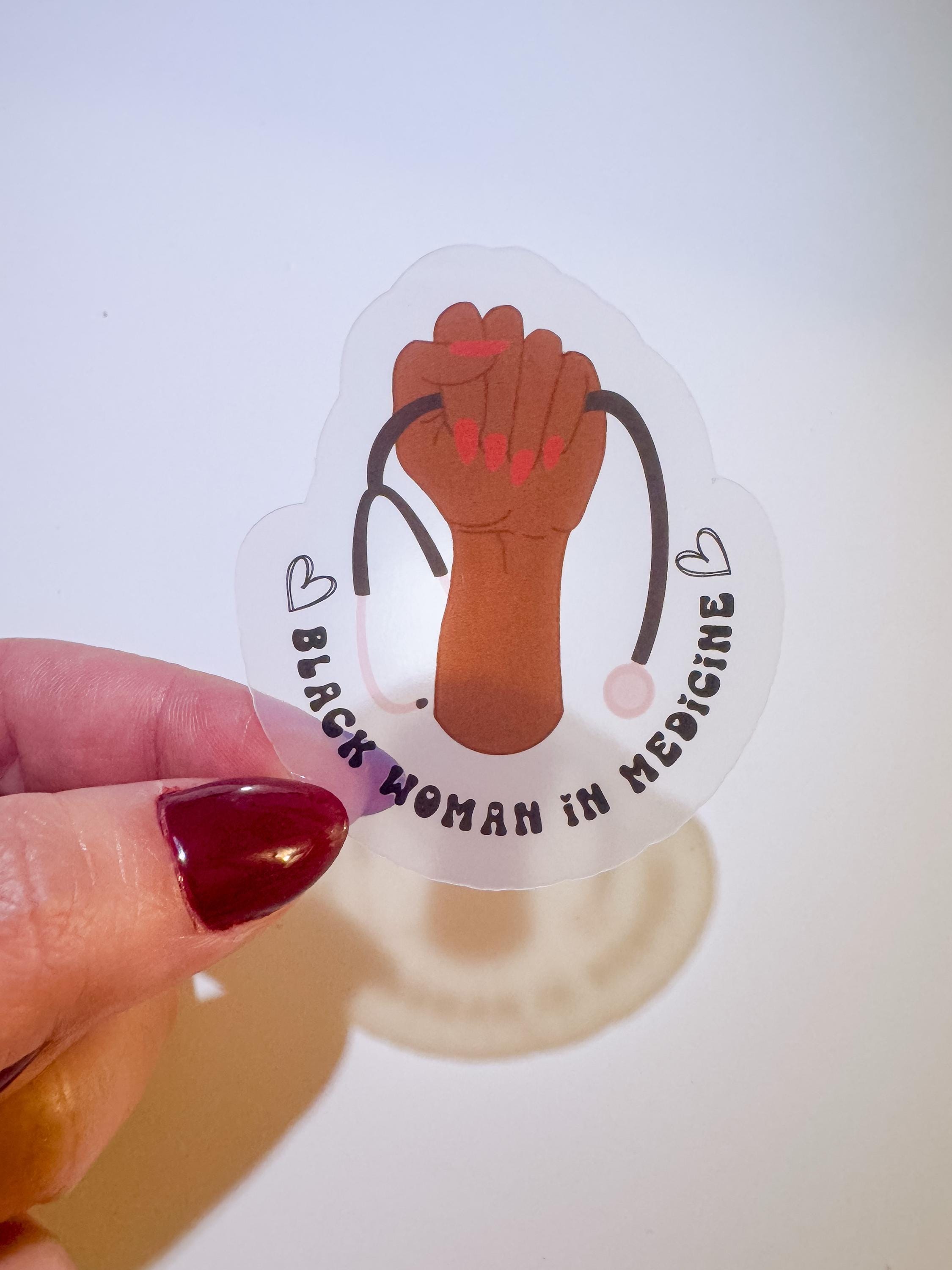Black Woman in Medicine Vinyl Sticker