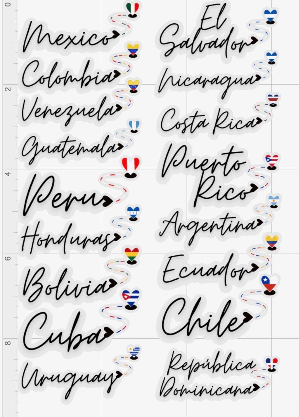 Minimalist Latino Country Flag Vinyl Sticker