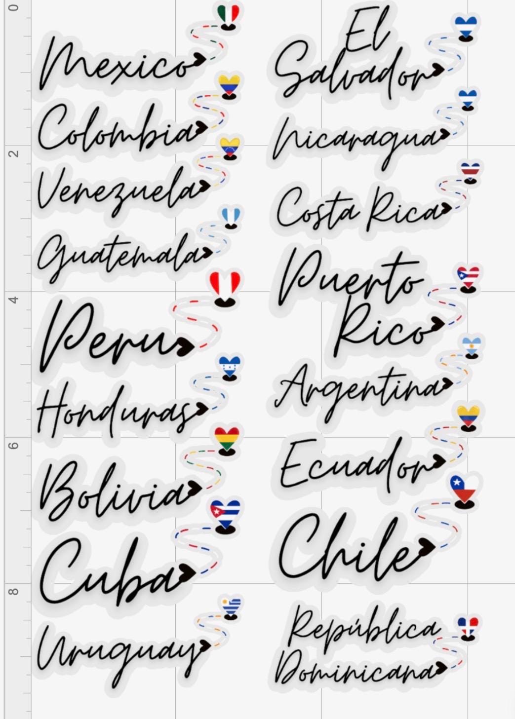 Minimalist Latino Country Flag Vinyl Sticker