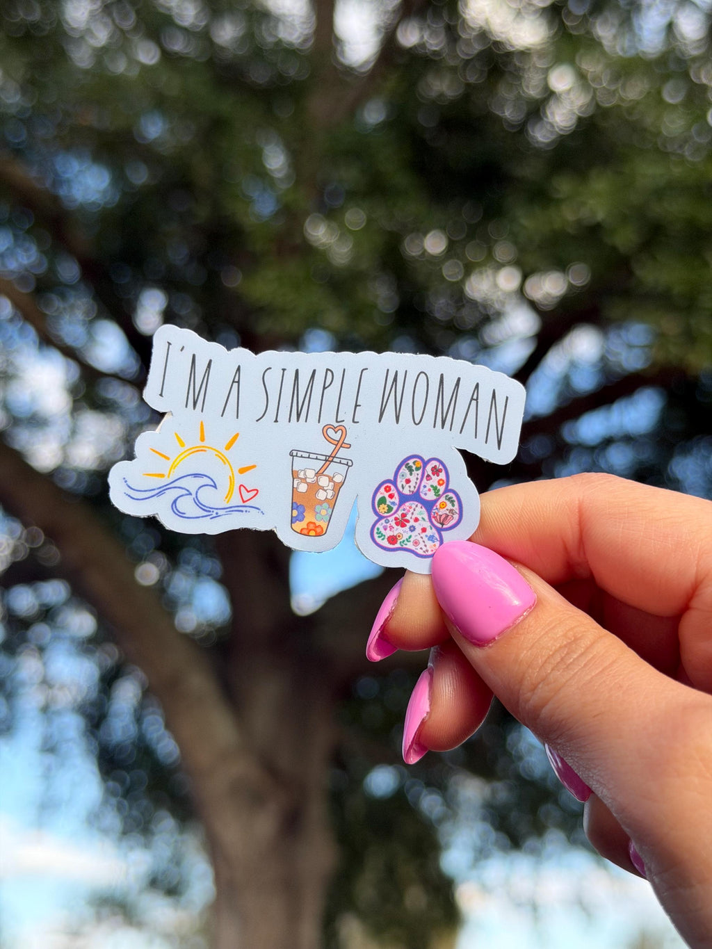 Simple Woman Coffee Dogs Beach Vinyl Sticker