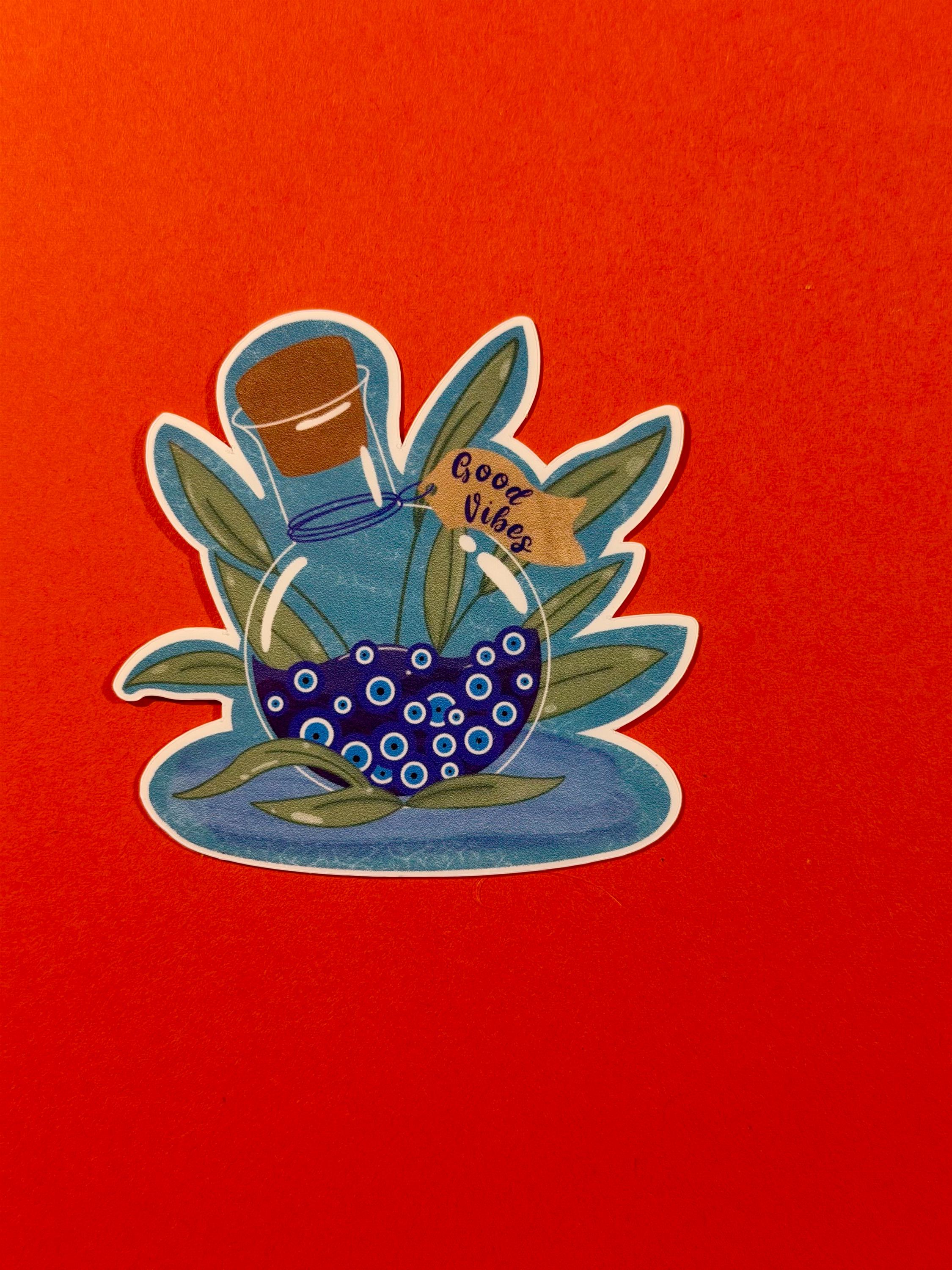 Evil Eye Beach Coastal Vinyl Sticker