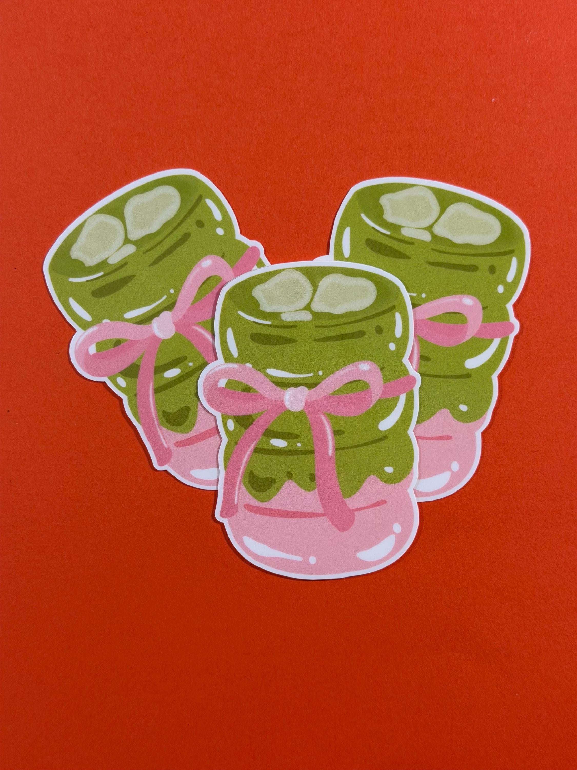 Cute Matcha Latte Aesthetic Vinyl Sticker