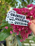 Lo Puse con Huevos y Ovarios Vinyl Sticker