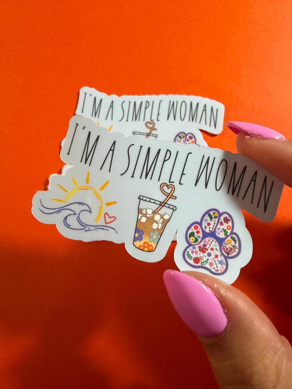 Simple Woman Coffee Dogs Beach Vinyl Sticker