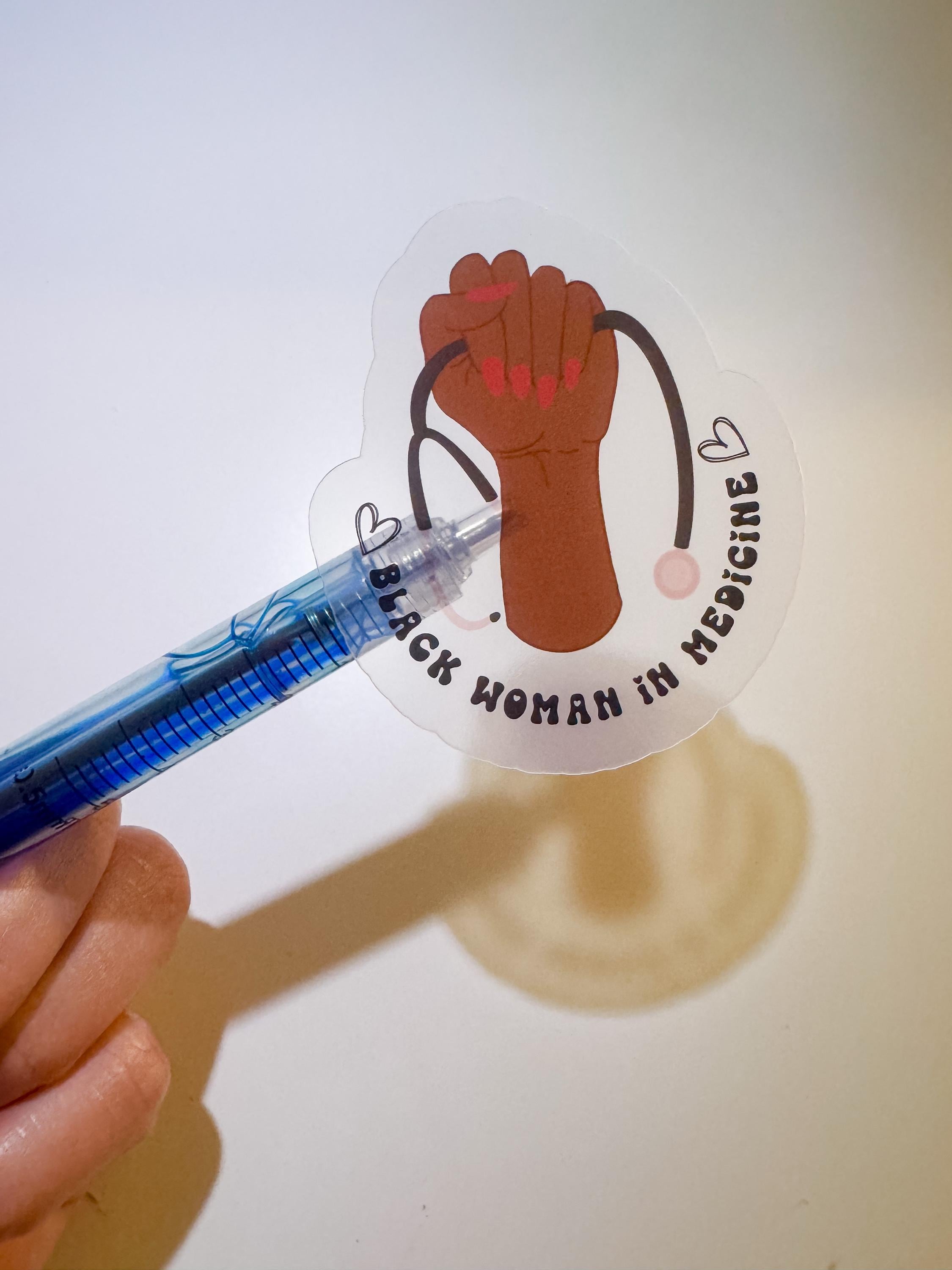 Black Woman in Medicine Vinyl Sticker