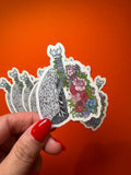 Medical Student Floral Anatomical Lung Vinyl Sticker