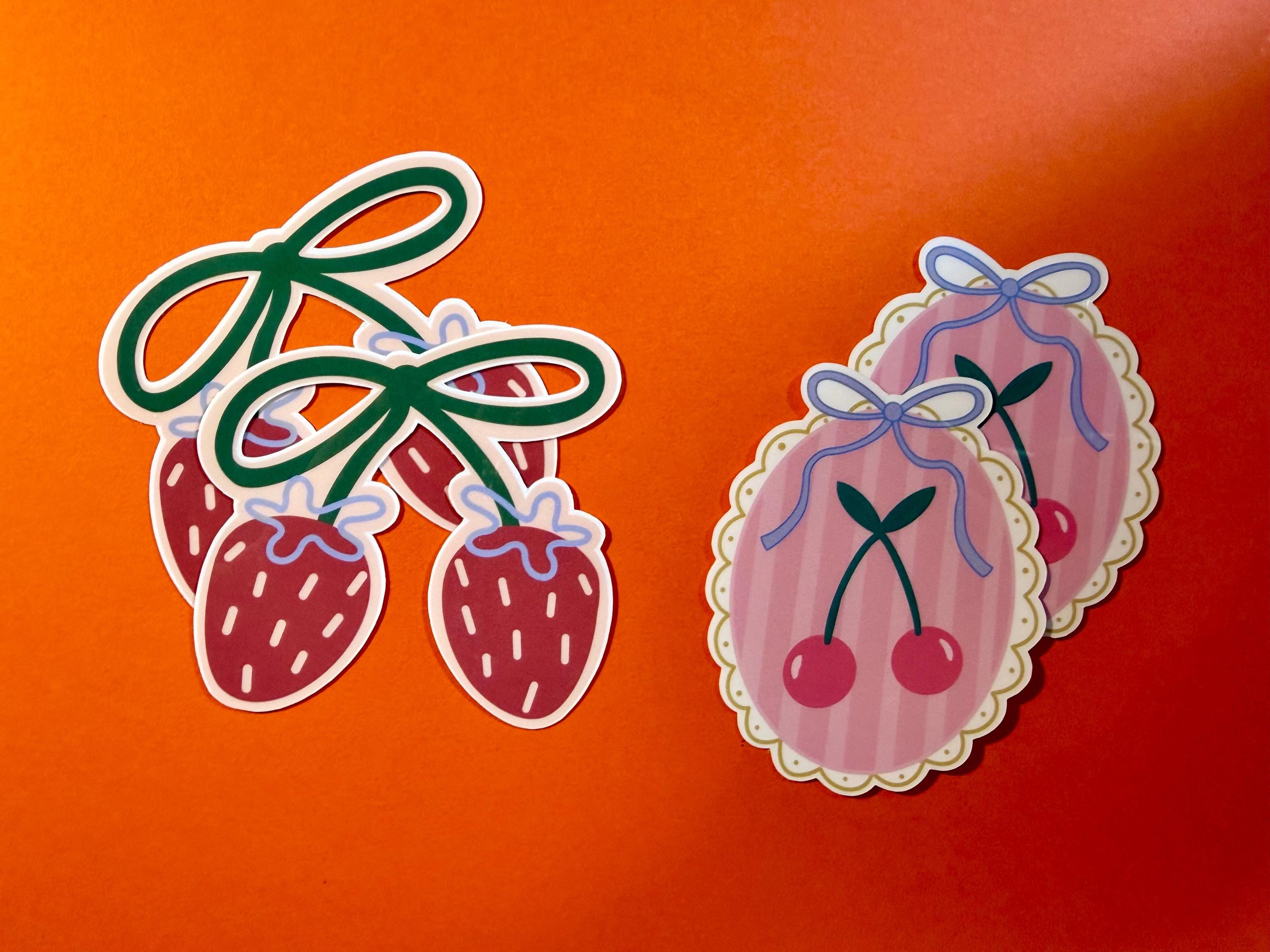Strawberry & Cherry Aesthetic Vinyl Sticker